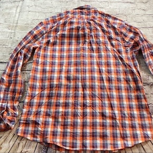 GAP Shirt Men's Sz.XL Orange Plaid Classic Fit Casual Button Down Preppy - Picture 4 of 4